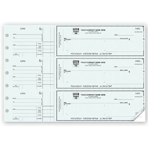 Custom 3-To-A-Page Blue Business Checks