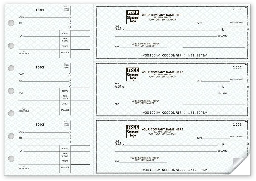 Custom 3-To-A-Page Business Checks - Counter Signature