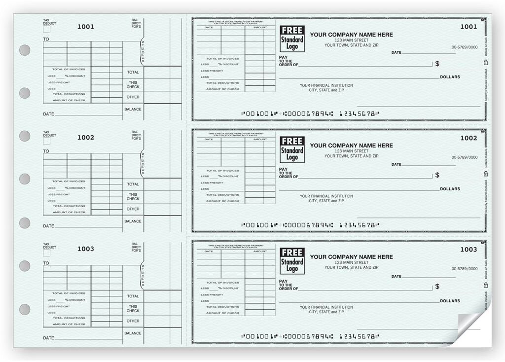 Custom 3-To-A-Page Checks with Voucher Stub