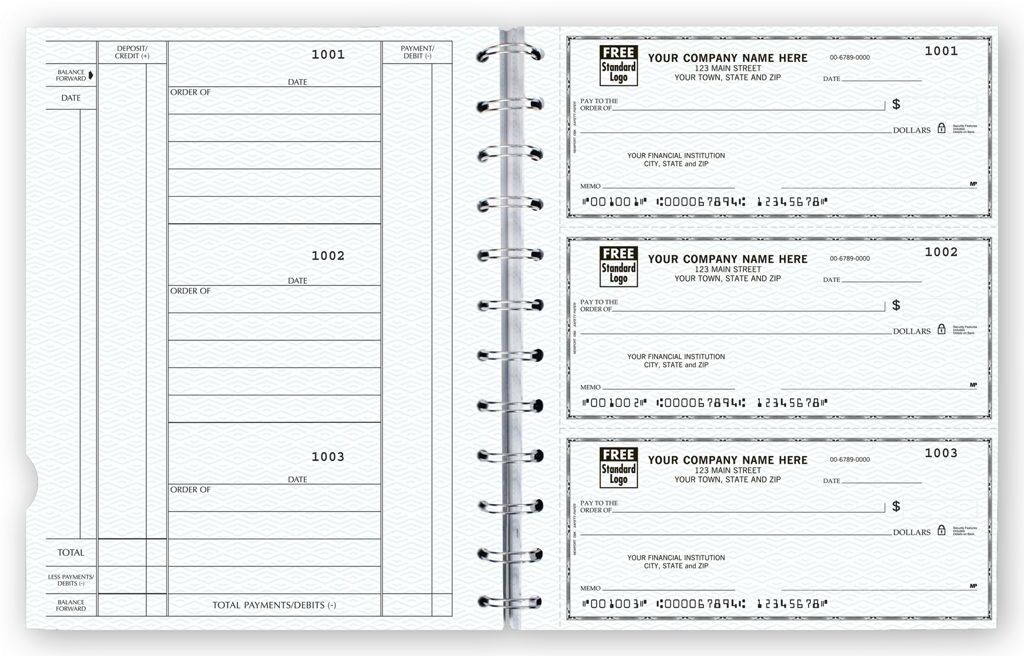 Custom 3-Per-Page Checks for 12 Ring Binders - Newport