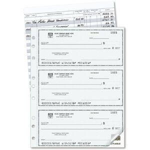 Duplicate 3-Per-Page Checks with Registers, Custom Printed