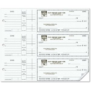 Custom 3-Per-Page Business Checks with Large Side Stub