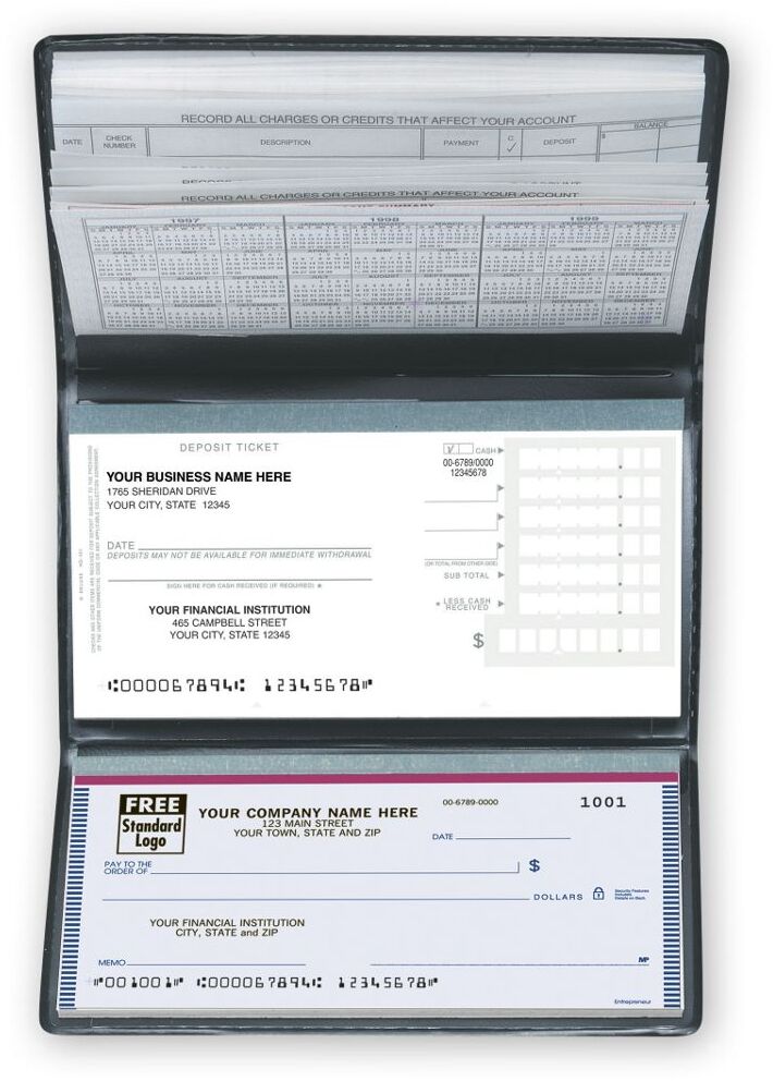 Compact Business Checks & Deposits, Custom Printed