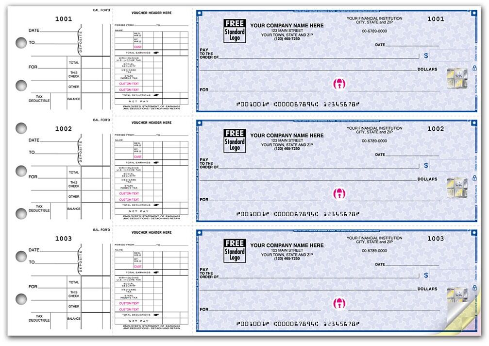 3-On-A-Page Payroll Checks