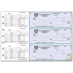 High Security 3-To-A-Page Hourly Payroll Checks - Hologram