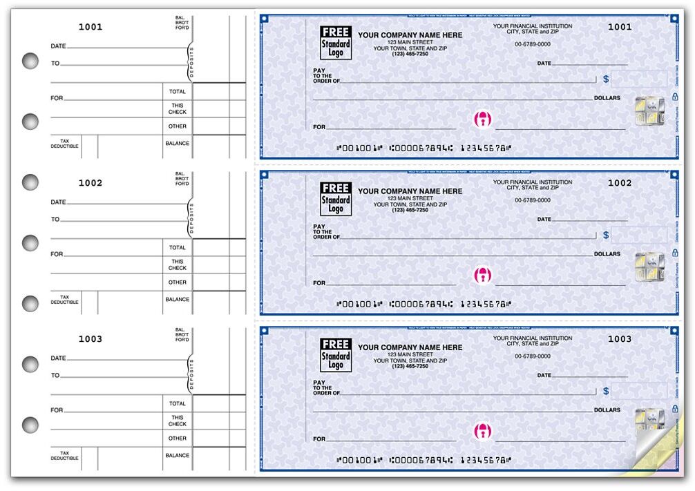 Counter Signature Checks - 3-To-A-Page - Secure