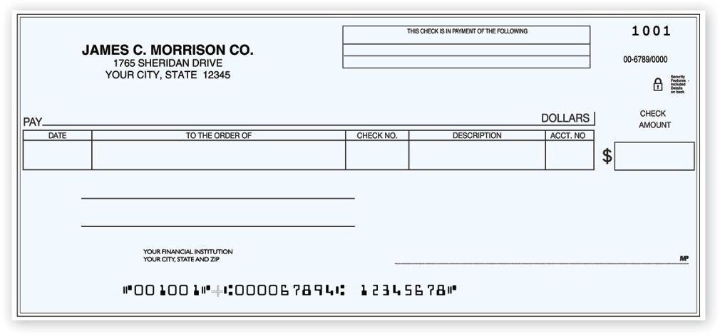 Cash Disbursement Input Checks (One-Write)