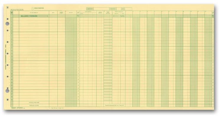 Yellow payroll journals for one write system