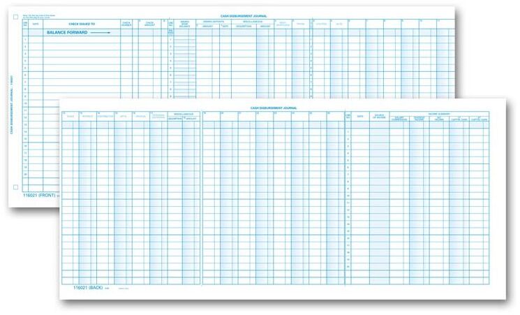 116NJ - One-Write System Accounting Journals - Personal Size 