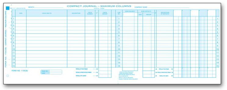 170CBJ - One-Write System Journals - Compact