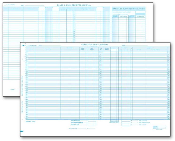 One-Write System Journals - Compact Sales & Cash Receipts