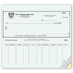 Custom Printed Voucher Checks with Placement for Showing Address Through Window Envelope 