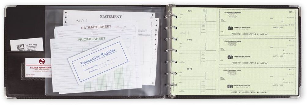 3-On-A-Page Brown Premium Vinyl 7 Ring Check Binder