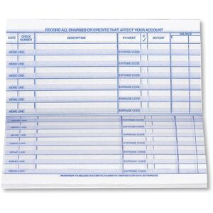 Compact business check register refills