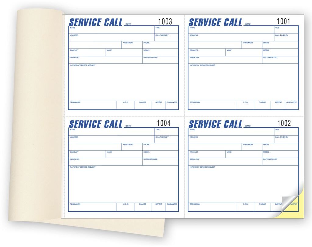 Service Call Books