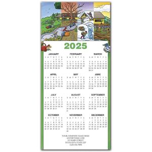 2025 holiday calendar cards with landscaping theme