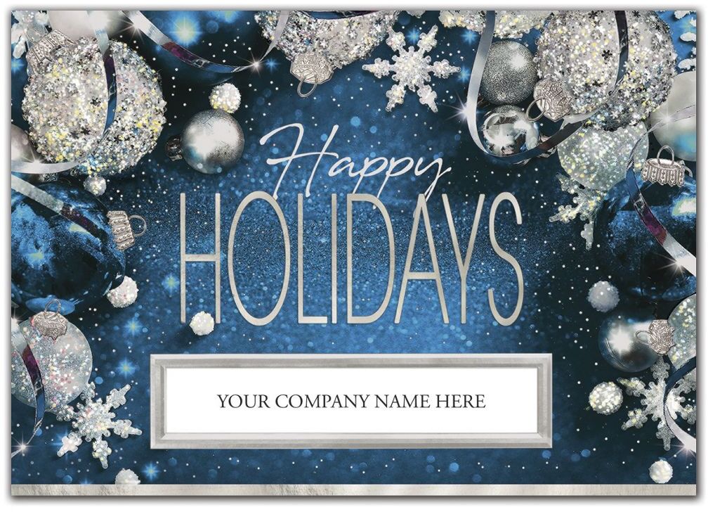 Business Holiday Cards with Die Cut Window for Company Name