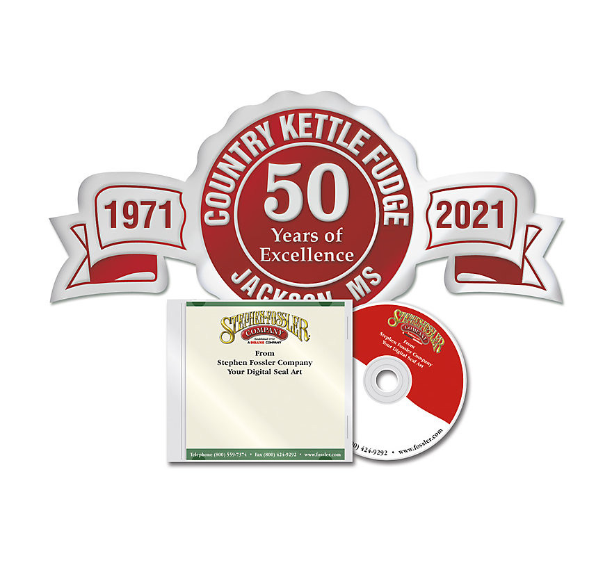 Digital Foil Label with Anniversary Years