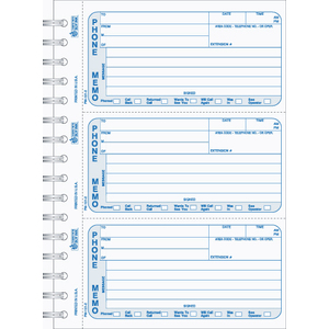 Spiral bound book for phone messages with custom numbering