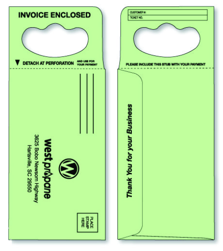 Door Hanger Envelope for Invoice Payments