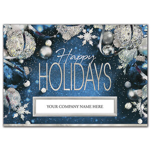 Corporate greeting cards with silver ornaments