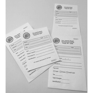 Custom printed jewelry repair envelopes with black ink