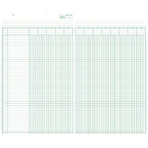 Buff colored work sheets for business with green columns