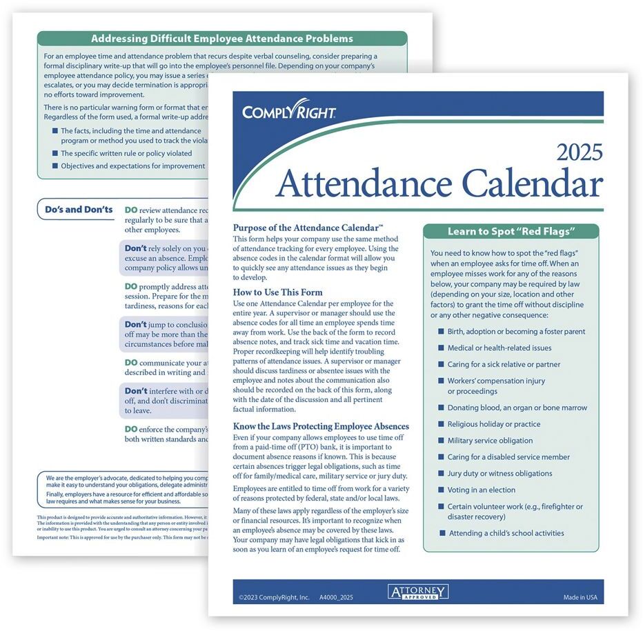 Attendance Calendar Kit