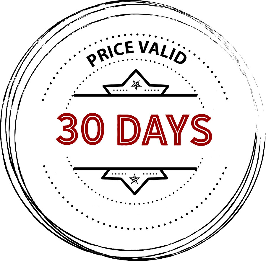 Specialty quoted item, price valid for 30 days