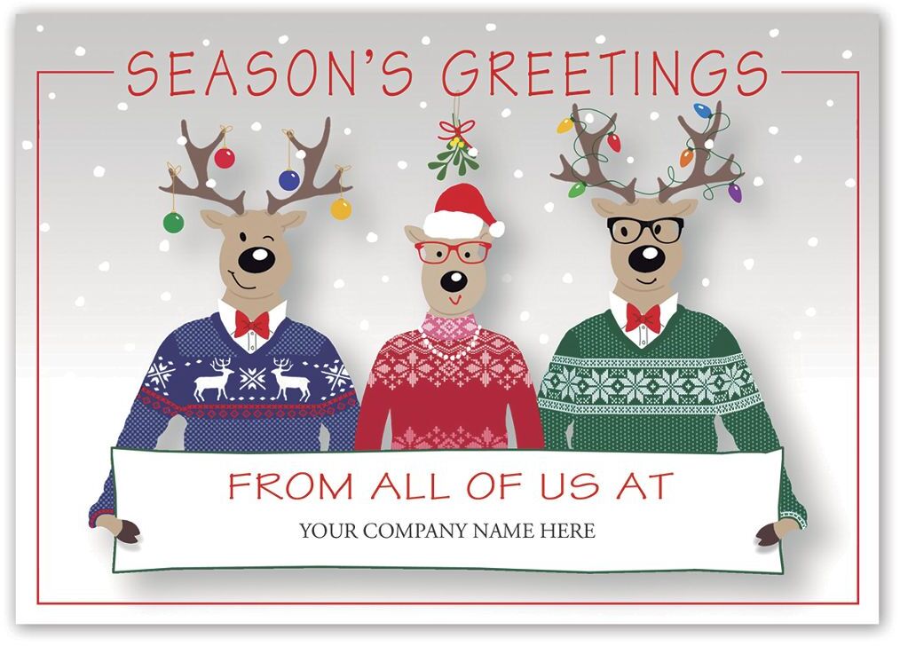 Custom holiday greeting cards with business logo