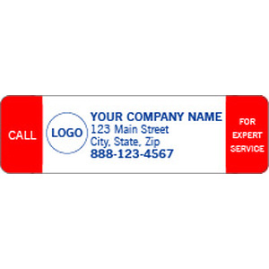 345 - Call For Service Labels, Red & Blue