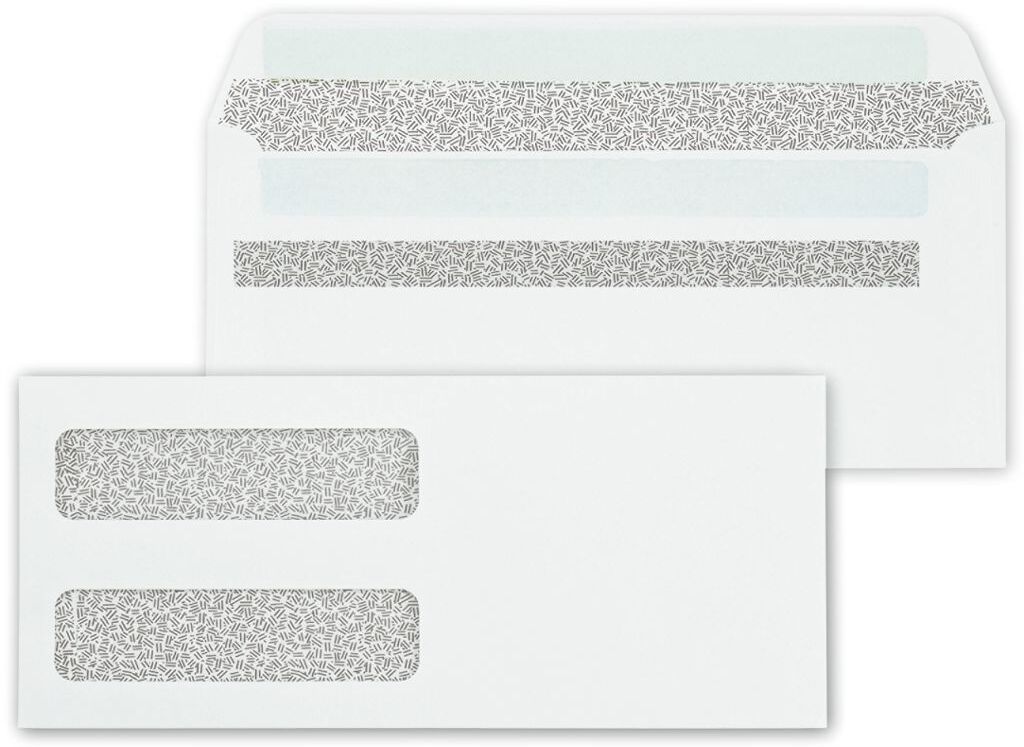 No. 9 Double Window Confidential Self Seal Envelopes