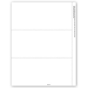 Blank 1099-NEC Tax Form - 3-Up Bulk Format - One Filing Per Sheet