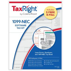 1099-NEC Tax Forms & Envelopes for 50 Employees, 4-Part States