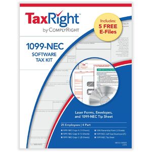 1099-NEC Tax Forms & Envelopes for 25 Employees, 4-Part States